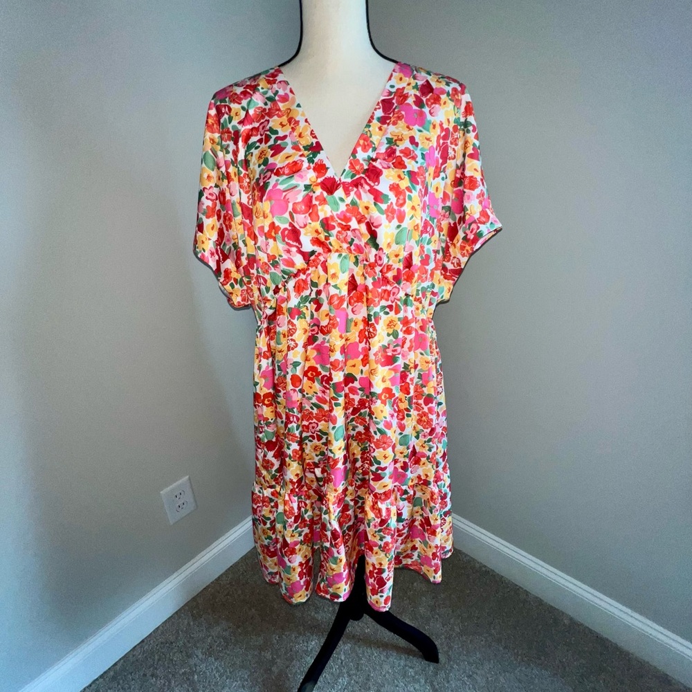 Vibrant Floral Midi Dress